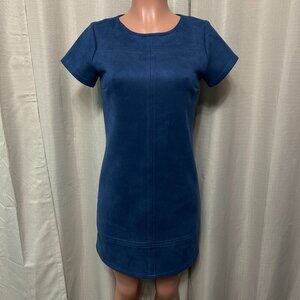 Jude Connally Kayla Faux Suede Short Sleeve Mini Dress Women's Size XS Blue